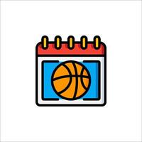 Basketball calendar icon, illustration vector