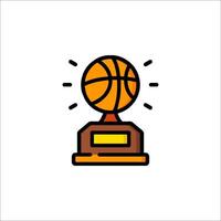 Basketball trophy icon, line icon, illustration vector