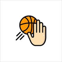 Basketball icon with hand and ball vector