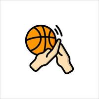 Basketball icon with hands holding a basketball vector