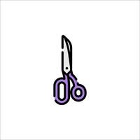 A purple and black pair of scissors on a white background vector