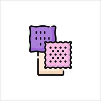 A pair of socks with a purple and pink pattern vector