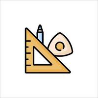 A drawing of a ruler and pencil on a white background vector