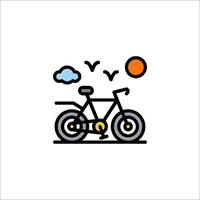 Bicycle icon with sun and clouds vector
