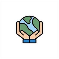 Save the earth icon illustration vector