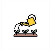 A watering can is watering a plant vector