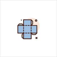A blue square with a cross on it vector