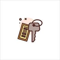 A key and a barcode icon on a white background vector