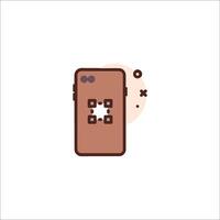 A phone with a square in the middle of it vector