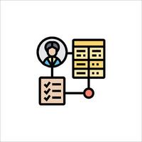 A person is holding a computer and a check box vector