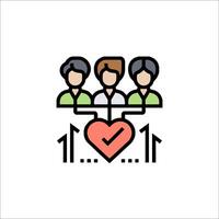 People with heart icon illustration vector