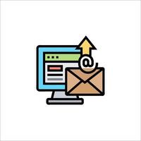 Email icon with an arrow and envelope vector
