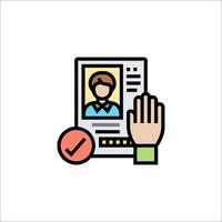 A hand is touching a screen with a person's face on it vector