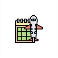 A plane is sitting on a calendar icon vector