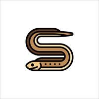 A snake logo with a long tail vector