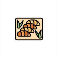 A line drawing of a plate with a slice of bread vector