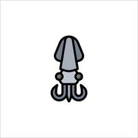 A squid with a long tail on a white background vector