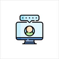 A computer screen with a person on it vector