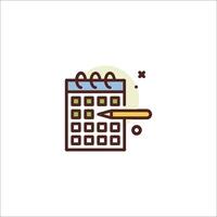 A calendar icon with a pencil and a pencil vector