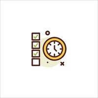 A clock and check list icon on a white background vector