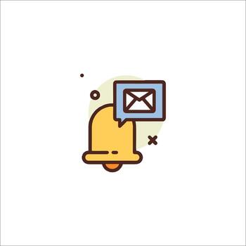 Email icon with a bell and envelope vector