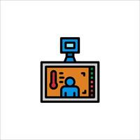 A computer monitor with a person on it vector