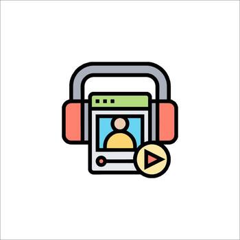 A player icon with headphones and a player vector