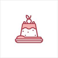 A dessert icon with a cherry on top vector