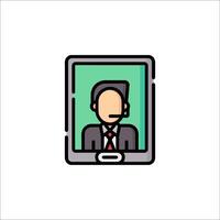 A man in a suit and tie is on a phone screen vector