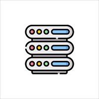A server icon with four different colored lights vector