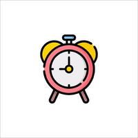 An alarm clock icon in a flat style vector