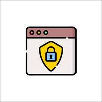 A web page with a padlock icon vector