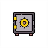 A bank safe icon in a flat style vector