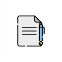 A pen and paper icon on a white background vector