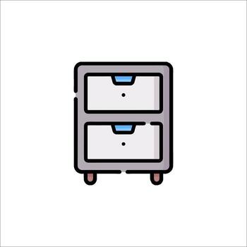 A file cabinet icon on a white background vector