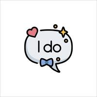 I do speech bubble with bow tie and heart vector