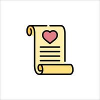 A scroll with a heart on it vector