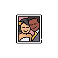 A couple is hugging in a frame vector