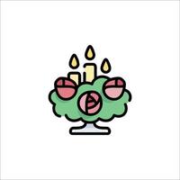 A cake with candles on top of it vector