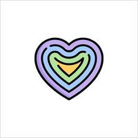 A rainbow heart icon on a white background vector