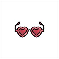 A pair of glasses with hearts on them vector