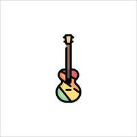 A colorful guitar icon on a white background vector