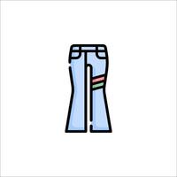 A pair of jeans with a rainbow stripe on the side vector