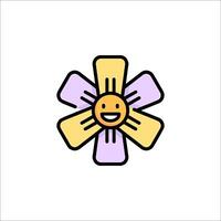 A flower with a smiley face on it vector