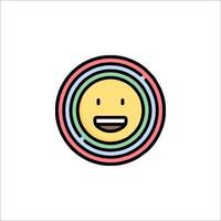 A colorful emoticion with a smiley face vector