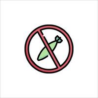 No bomb sign icon isolated on white background vector