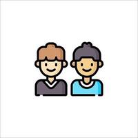 Two people icon in a flat style vector