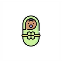 A baby in a green wrap icon vector
