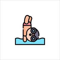 A cartoon character diving into the water vector