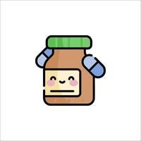 A jar of peanut butter with a robot face vector